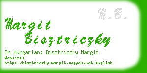 margit bisztriczky business card